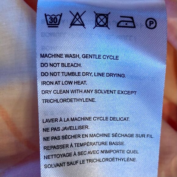 NEW FARM Rio Summer Garden Ombre Mini Dress Tropical Floral Orange Pink Size M - Picture 16 of 16